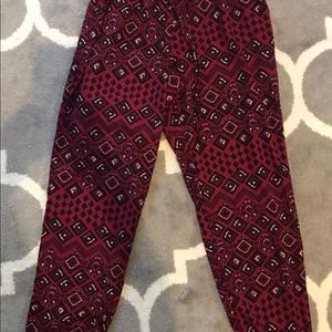 Charlotte Russe Maroon Printed Palazzo Pants